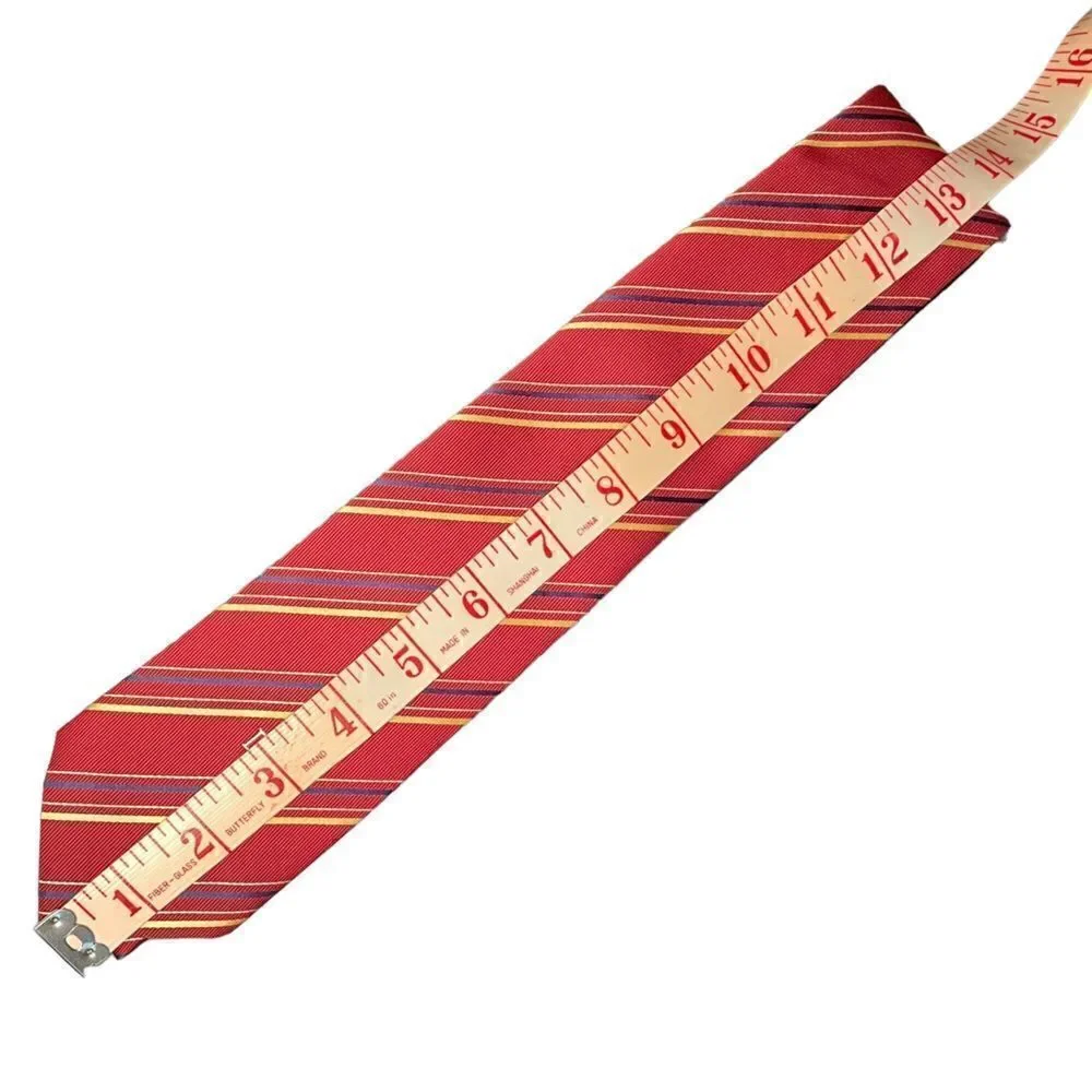 Vintage Christian Dior Red Striped  Polyester/Silk Tie